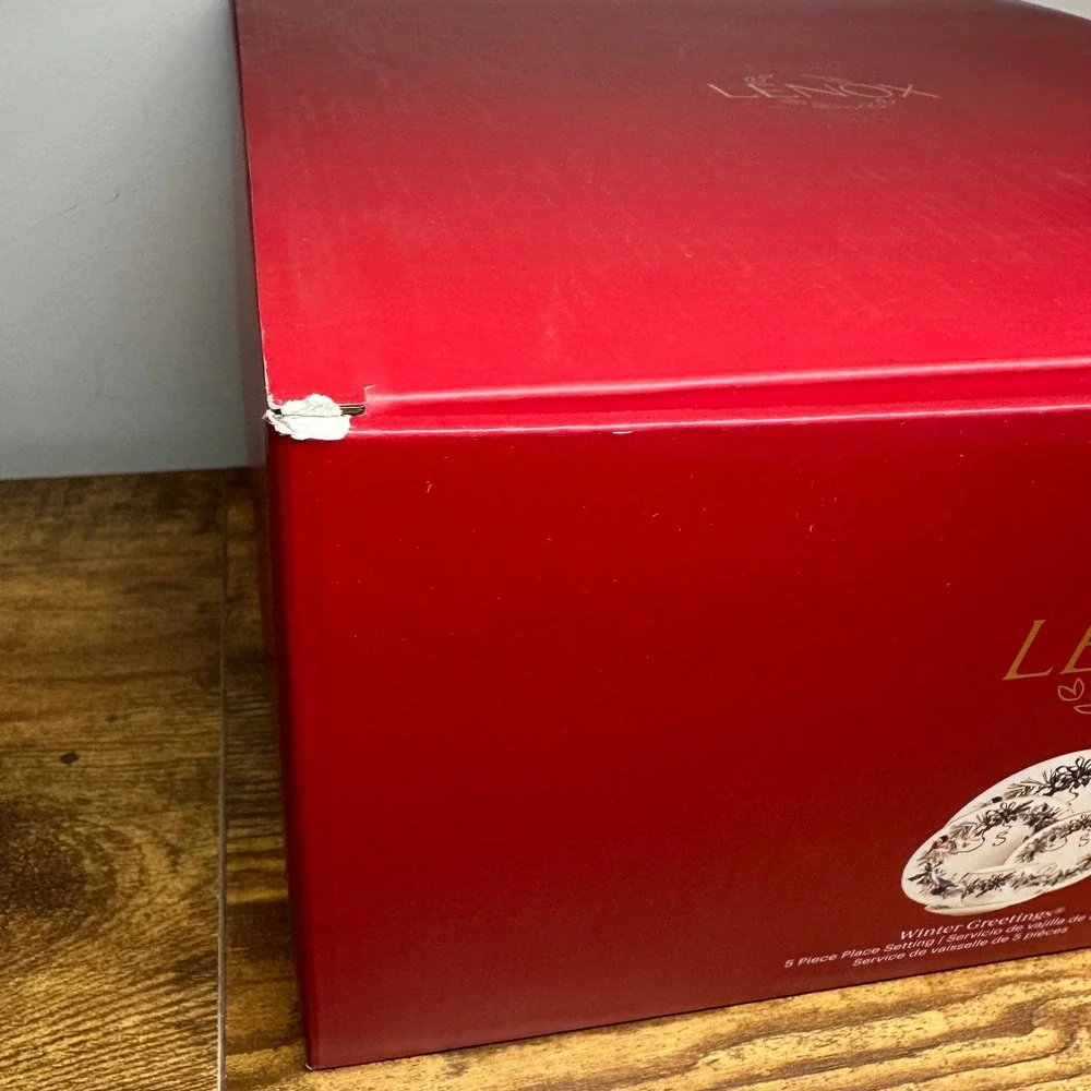 MISSING 1 Lenox Winter Greetings 4 Piece Place Setting Ivory Bone Chin Gold Trim